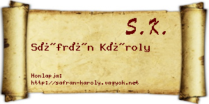 Sáfrán Károly névjegykártya