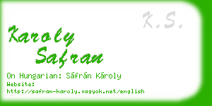karoly safran business card